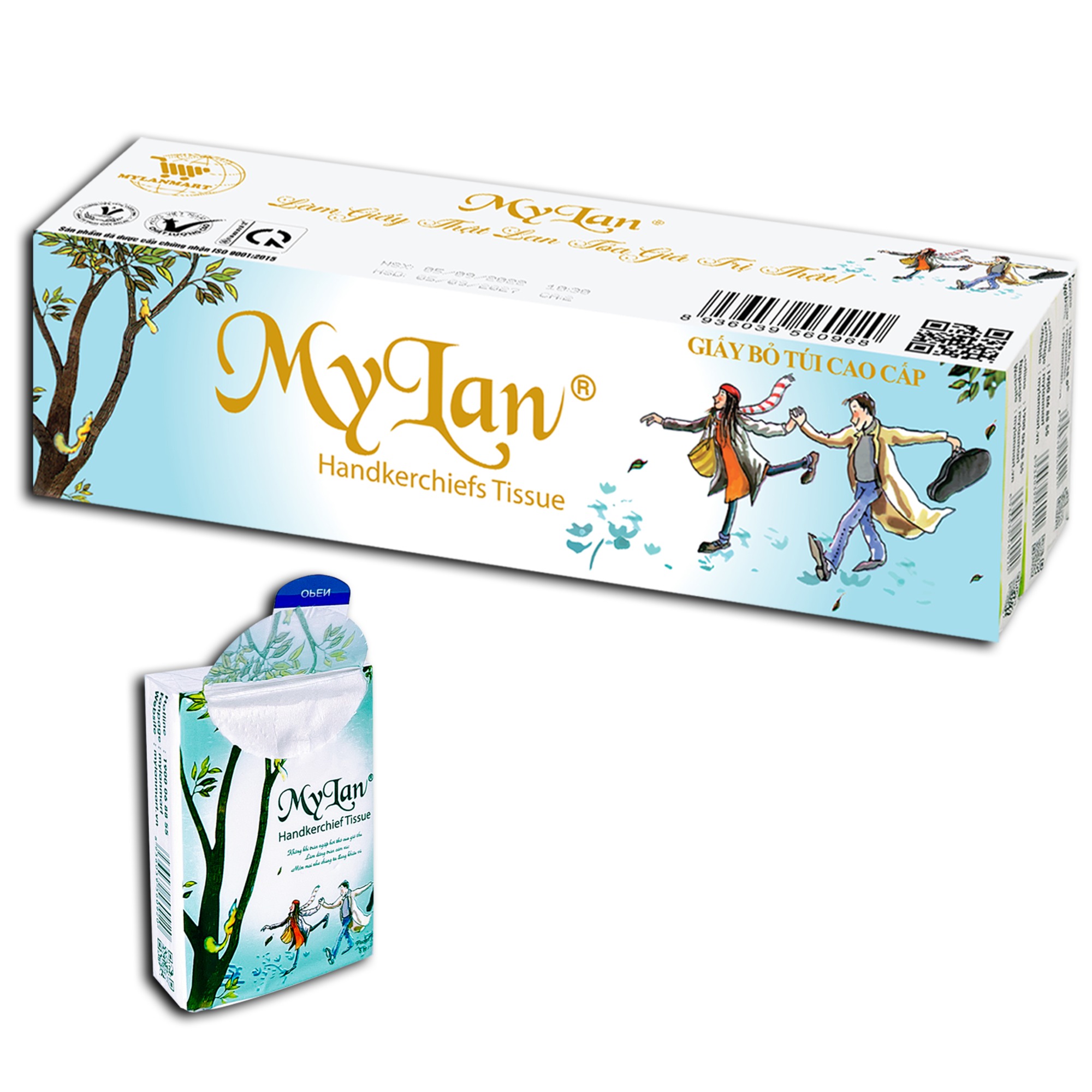 Khăn giấy bỏ túi mẫu ví ,15 gói/lốc