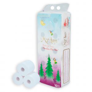 Giấy vệ sinh Mylan thông có lõi 10 cuộn/lốc