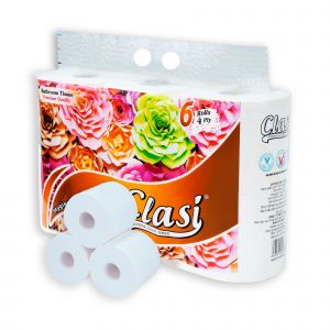 Giấy vệ sinh Clasi hoa hồng có lõi 6 cuộn/lốc