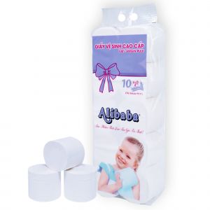 Giấy vệ sinh Alibaba em bé tím không lõi 10 cuộn/lốc