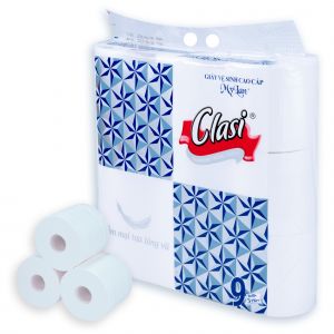 Giấy vệ sinh Clasi kim cương có lõi 9 cuộn/lốc