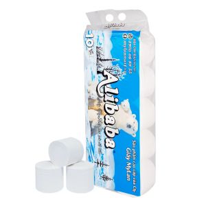 Giấy vệ sinh Alibaba gấu xanh không lõi 10 cuộn/lốc