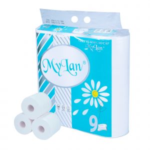 Giấy vệ sinh cao cấp hoa cúc có lõi 9 cuộn/lốc