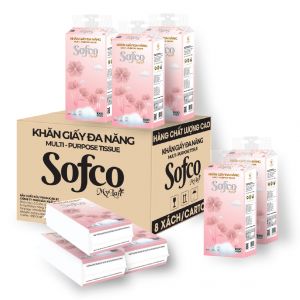 Khăn giấy đa năng Sofco 4 lớp 1000 tờ, 8 gói/thùng
