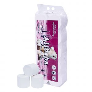 Giấy vệ sinh Alibaba gấu tím không lõi 10 cuộn/lốc