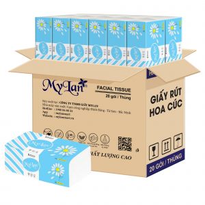 Khăn giấy rút hoa cúc 400 tờ, 20 gói/thùng