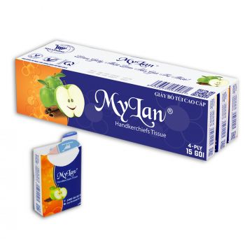 Khăn giấy bỏ túi Mylan táo xanh, 15 gói/lốc