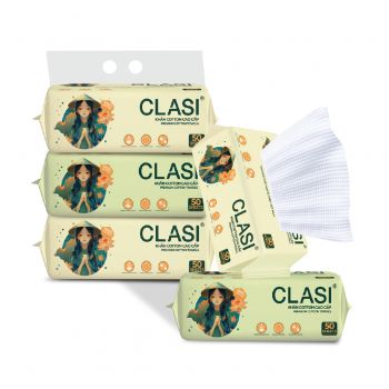 Khăn cotton cao cấp CLASI 50 tờ 200mmx200mm
