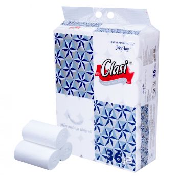 Giấy vệ sinh Clasi kim cương 36 cuộn không lõi
