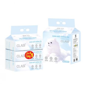 Khăn giấy dưỡng ẩm CLASI 300 tờ 3 gói/lốc