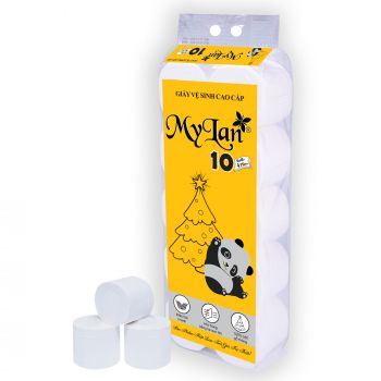 Giấy vệ sinh gấu trúc 10 cuộn không lõi 1,7 ( 10 cuộn/lốc; 10 lốc/bịch)