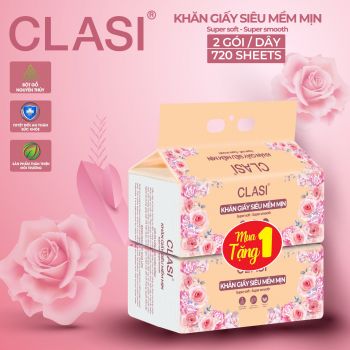 Giấy rút CLASI hoa hồng siêu mềm mịn 510 tờ (COMING SOON)