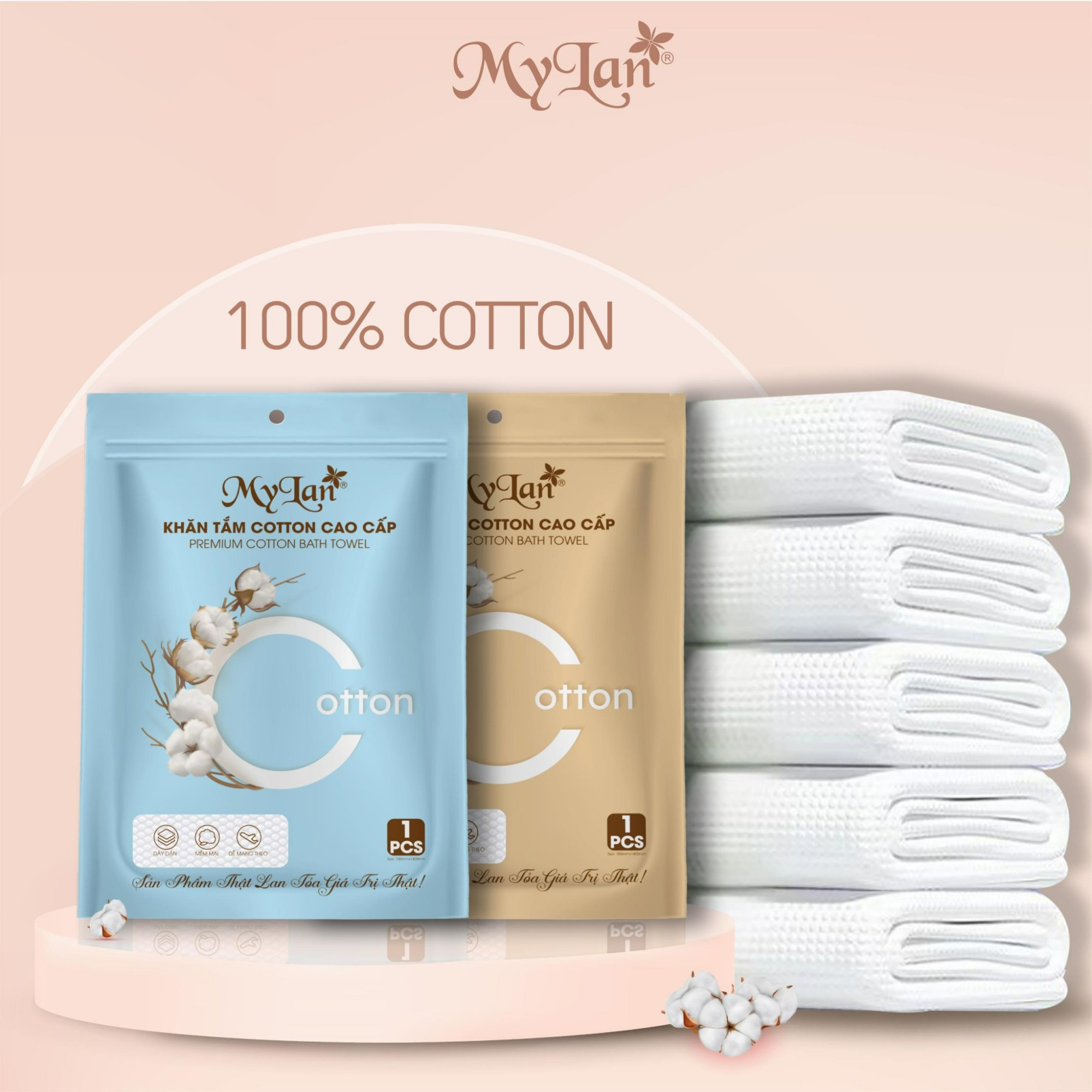 Khăn tắm cotton cao cấp Mylan 70cmx140cm